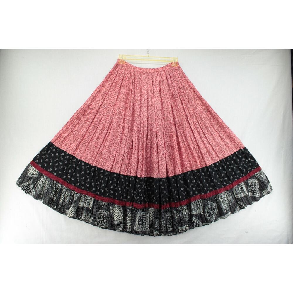 VINTAGE Cactus Flower Skirt Women's One Size Pull On Gypsy Boho Prairie Peasant